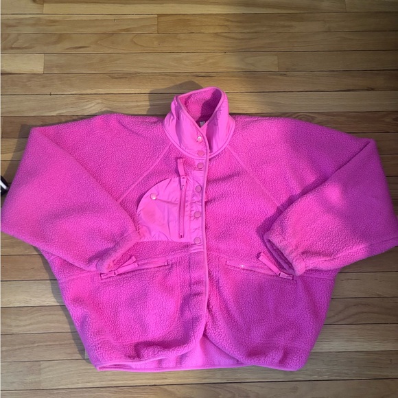 free people movement Jackets & Blazers - Free People Pink Hit the Slopes Fleece Jacket